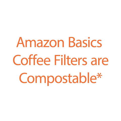Amazon Basics coffee filters are compostable text with focus keyword: Premium white basket filters fit most 8-12 cup coffee makers.