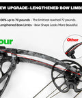 Adjustable 30 to 70 Pound Compound Bow And Arrow Set For Adults And Teens, Right Hand, featuring upgraded limbs and aluminum riser