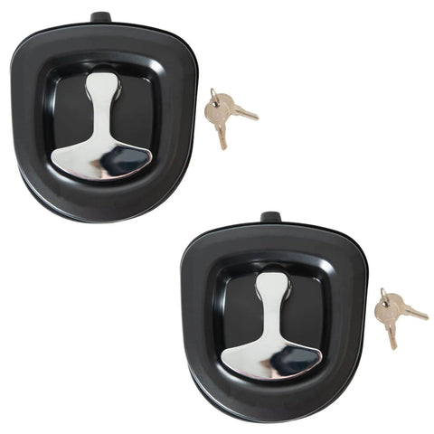 Single Point Compression Latch For Underbody Truck Tool Boxes With Blind Studs 2 Pack Includes One Half Inch Gasket And Cylinder With Keys Replacement Latch For L8816 And L3890RLS Truck Boxes showing two latches with keys