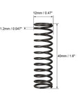 Compression Spring Set 1.2mm Wire Diameter 12mm Outer Diameter 40mm Free Length Steel Coil Spring With Black Finish