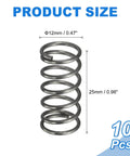Set Of 10 Compression Springs 12mm Outer Diameter 1.2mm Wire Size 25mm Free Length Spring Steel For DIYers Mechanical Projects Shop And Home Repairs Durable Corrosion Resistant High Temp Silver Tone Hardware