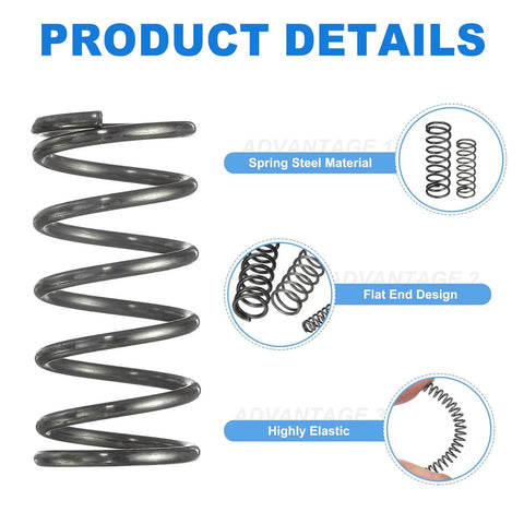 Set Of 10 Compression Springs 12mm Outer Diameter 1.2mm Wire Size 25mm Free Length Spring Steel For DIYers Mechanical Projects Shop And Home Repairs Durable Corrosion Resistant High Temp Silver Tone Hardware