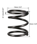 10 Pack Black Compression Spring, 13mm Outer Diameter, 1.2mm Wire, 15mm Free Length, Heat Treated Spring Steel With Rust Resistant Oil Finish