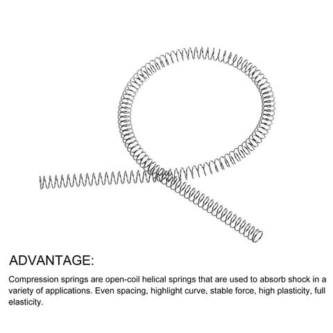 304 Stainless Steel Compression Spring With 0.7mm Wire And 5mm Outer Diameter, 12 Inch Free Length for various applications in electronics