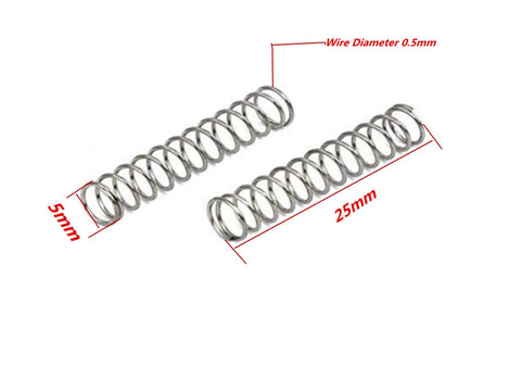Metal Compression Spring 0.5Mm Wire Diameter 5Mm Outer Diameter 25Mm Length Silver Tone Nickel Plated 100 Pack For Small Mechanical Projects Do It Yourself Repairs