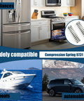 Compression Spring 0.105 Gauge One And One Eighth Inch By 3 Inch Silver Plated Steel Wire 2 Pack with images of compatible appliances, boat, car.