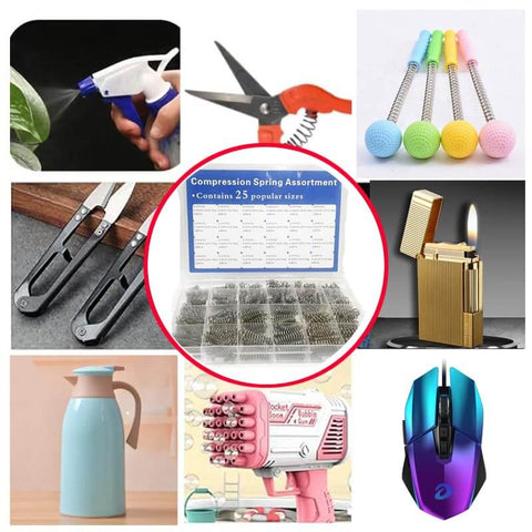 Stainless Steel Springs Set With 420 Pieces In 24 Different Sizes For Shop And Home Repairs, Compression Springs Assortment Kit