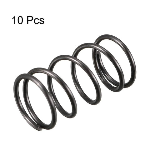 Compression Spring Set With 14mm Outer Diameter, 1.2mm Wire, 25mm Free Length, Black Steel Extension Springs, 10 Pieces