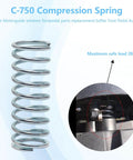 Compression Spring Set Three Pack With Outer Diameter Three Quarters Inch And Free Length Two Inches, Wire Diameter 0.080 Inch, Heavy Duty Spring Steel shown in packaging.
