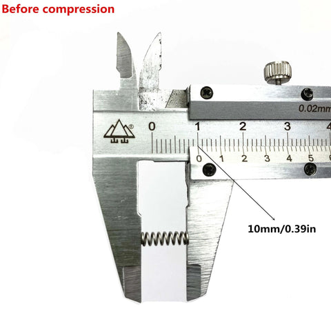 Caliper measuring a 10mm length Small 0.5mm Wire Diameter 3mm Outer Diameter 10mm Length Compression Springs 304 Stainless Steel Silver Tone