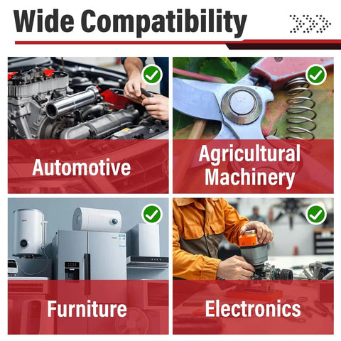 Six Pack 9734 Compression Spring Set in Spring Steel with wide compatibility for automotive, agricultural, furniture, and electronics.
