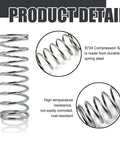Two Pack Nickel Plated Compression Springs Made From Spring Steel 0.105 Gauge Wire Seven Eighths Inch Diameter 3 Inch Long
