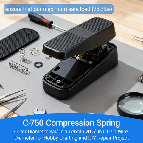 Three Quarter Inch Outer Diameter Compression Spring, Two Inch Length, 0.08 Inch Wire, DIY Hobby Craft And Repair Pack Of 6