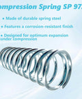 Three Pack Compression Springs With Flat End Coils, One And One Eighth Inch Outside Diameter, Three Inch Overall Length, 0.105 Gauge Steel, Heavy Duty Spring Set For Machinery, Automotive And Diy Projects, Durable Replacement