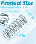 Three Pack Compression Springs With Flat End Coils, One And One Eighth Inch Outside Diameter, Three Inch Overall Length, 0.105 Gauge Steel
