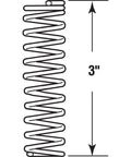 Compression Spring 0.105 Gauge, 1-1/8 In Outer Diameter, 3 In Free Length, Nickel Plated Spring Steel, Flat End Coils diagram