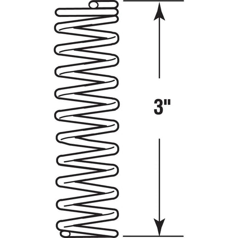 Compression Spring 0.105 Gauge, 1-1/8 In Outer Diameter, 3 In Free Length, Nickel Plated Spring Steel, Flat End Coils diagram