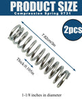Compression Spring 0.105 Gauge One And One Eighth Inch By 3 Inch Silver Plated Steel Wire 2 Pack For Replacement And DIY Projects