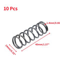 Ten Pack Spring Coils Set With 1.4mm Wire, 14mm Outer Diameter, 40mm Free Length, Heavy Duty Spring Steel Compression Springs