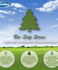 ComStar Bio-Safe Series logo with pine tree, emphasizing eco-friendly products and environmental safety.