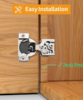 50 Pack Half Inch Overlay Concealed Cabinet Hinges With 3D Soft Close, 105 Degree Open Angle, Satin Nickel face frame installation