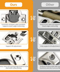 Comparison of 50 Pack Half Inch Overlay Concealed Cabinet Hinges With 3D Soft Close and standard hinges, showing durability and adjustability