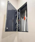 Industrial grade concealed pivot hinge kit delivers exceptional load support for heavy tile or marble wall access door