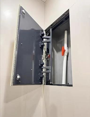 Industrial grade concealed pivot hinge kit delivers exceptional load support for heavy tile or marble wall access door