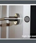 Concealed Magnetic Door Catch Set Heavy Duty Super Quiet Close for Thick Doors, installed on single door example.