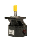 Front view of Concentric GC Series Gear Pump: 0.194 CID, 1.5-3 GPM @ 1800-3600 RPM, black cast iron, industrial use.