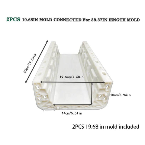 2 Pack Precast Baluster Rail Concrete Molds For Balcony Railings With Roman Column Style 19.68 Inch Long Plastic Garden Cement Molds