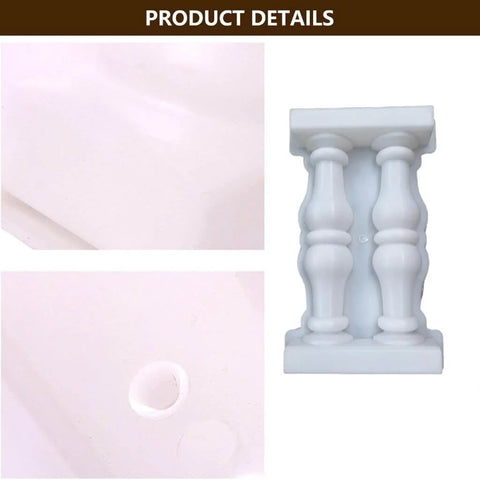 Do It Yourself Concrete Fence Mold For Balcony Garden And Pool Railings showing dual vase design and material details