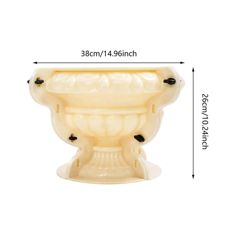 Large Concrete Planter Mold For DIY Garden Projects Durable ABS Plastic Urn Pedestal Mold 14.96 By 10.24 Inches Beige Color