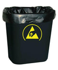 Conductive ESD Trash Can For Cleanrooms, 7 Gallon 28 Quart Waste Bin Black, IEC 61340-5-1 Compliant ANSI ESD S20 20 Permanently Conductive