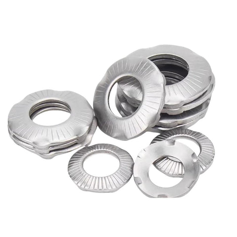 Stack of Conical Disc Spring Cup Washers 304 Stainless Steel 5 16 Inch 10 Pack
