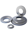 Conical Disc Spring Cup Washers 304 Stainless Steel 3/8 Inch Pack of 10 displayed in a group