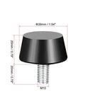 Conical Rubber Mounts 38 x 20mm Vibration Isolators and Shock Absorbers with M10 x 20mm Threaded Studs, single unit close-up