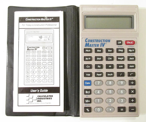 Construction Master IV Pocket Size Calculator Delivers Precise Feet Inch Fraction Calculations With Stair And Rafter Support