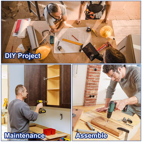Versatile 120Pcs Cam Lock Furniture Hardware Kit used in DIY projects, cabinet maintenance, and assembly tasks.