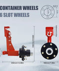 Heavy Duty Container Wheel Kit with Six Lug Wheels and Carbon Steel U Shackle Bundles for Moving 20 to 40 Foot Shipping Containers