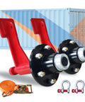 Container Wheel Kit With 6-Lug Axles And Heavy Duty Ratchet Tie Downs For Moving 20 To 40-Foot Shipping Containers