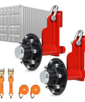 8 Lug Steel Shipping Container Wheel Kit With Ratchet Tie Downs For Moving Empty 20ft To 40ft Containers, Heavy Duty Construction