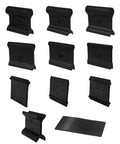Contour Sanding Grips Set With 21 Profiles For Convex Concave Detail Sanding displayed in black, 11-piece kit with diverse shapes.