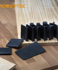 Contour Sanding Grips Set With 21 Profiles for woodworking, displaying 11-piece kit with black pads on wooden surface