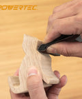 Close-up of Contour Sanding Grips Set With 21 Profiles For Convex Concave Detail Sanding used on wood edge