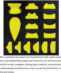 16 Piece Contoured Sanding Block Set With Interchangeable Convex Concave Shapes in foam tray display