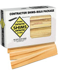 Box of Contractor Grade Wood Shims 56 Count 8 Inch Pack for Leveling and Precise Alignment Easy Snap Design with shims visible