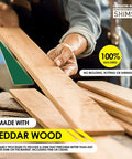 Person handling contractor grade wood shims 56 count 8 inch pack for leveling and precise alignment easy snap design