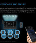 Controller interface with digital display and smartphone app for Cloudline Pro S6 6 Inch Inline Duct Fan With 10 Speed EC Motor And Built In Controller.