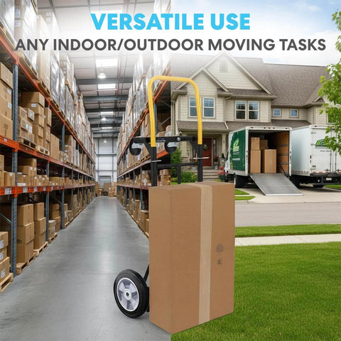 ✝️ 2 in 1 Convertible Hand Truck and Dolly, 800LBS in warehouse with moving box